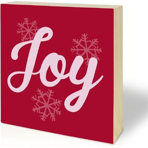 5" Pinewood Block Sign Gift - Let It Snow - Holiday Winter Decor Snowflake Small Gift For Friends & Families, Living Room, Counter, Shelf, Snowflake Home & Office Decoration & Gift(Blue)- B05
