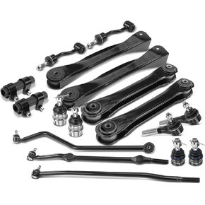 A-Premium Set of 17, Front Upper & Lower Control Arm, Sway Bar Link, Upper & Lower Ball Joint, Inner & Outer Tie Rod End, Compatible with Jeep Grand Cherokee 1996 1997 1998