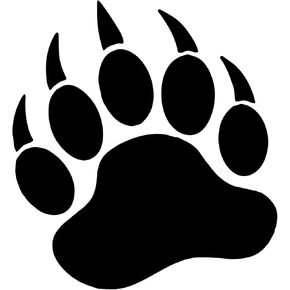 AzQuest Grizzly Bear PAW Vinyl Decal Sticker Car Window Bumper Die Cut Bumper Sticker | 5.5 inches | Black | AZQ 508