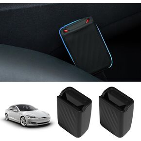 Seat Belt Buckle Cover Fit for Tesla Model 3 Model Y, 2PCS Silicone Seatbelt Buckle Holder Seat Belt Lock Button Protector Car Interior Accessories (White)