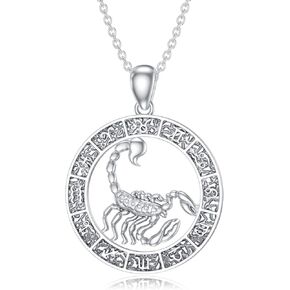 Diamond Scorpion Necklace for Women 925 Sterling Silver mit 12 Constellations Symbols Pendant Necklaces Diamond Jewelry Gifts for Women Mom Wife