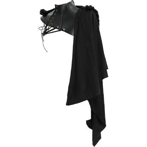 miccostumes Men's Medieval Shawl Renaissance Half Cape with Hood Halloween Costume
