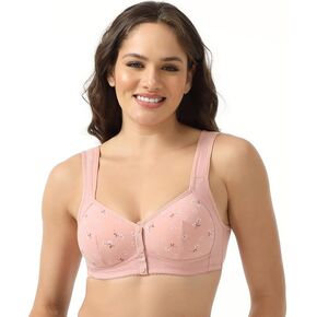 Daisy Bras for Women, Front Snap Closure Padded Bra for Older Senior Women, No Underwire Comfortable Bra