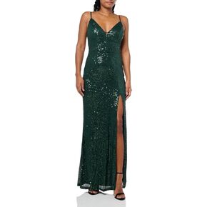 Speechless Women's Sleeveless Maxi Strappy Sequined Party Dress