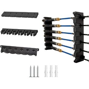 Fishing Rod Holder for Garage Vertical Wall-Mounted Stores 6 Rods or Combos Fits Most Rod Diameters (Vertical Black, 2 Pair 12 Rods)