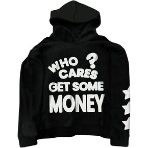 Men's Oversized Hoodie Letter Graphic Long Sleeve Hooded Sweatshirts Drop Shoulder Pullover Tops