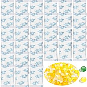 Nuanchu 30 Pcs 100 Gram Silica Gel Packs Food Grade Moisture Absorbers Silica Gel Desiccant Packets with Color Indicating, Rechargeable Silica Gel Packets for Moisture Storage Control