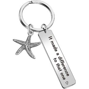 Starfish Story Keyring Friends Thank You Gift Volunteer Keychain Social Worker Keychain