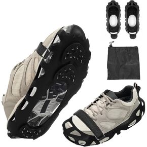 Crampons for Hiking Boots, Ice Cleats for Shoes and Boots, Shoe Spikes Grips Traction for Ice Snow, Ice Snow Shoes Grippers for Men Women Winter Hiking Ice Fishing