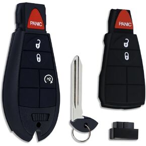GQ4-53T 4 Buttons Key fob Keyless Entry Remote with Interchangeable 3 & 4 Button Keypads Compatible with 2013-2017 Dodge Ram 1500 2500 3500