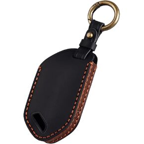 for Kia Key Fob Cover, Leather Key Fob Case Keychain Compatible with Kia Telluride 2023/2024 5 Buttons Smart Remote Control Car Key Protector (Brown)