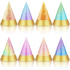 40 Pcs Mini Party Hats Colorful Pet Party Hats Bulk Cone Hats for Stuffed Animals Dog Cat Birthday Party Favors