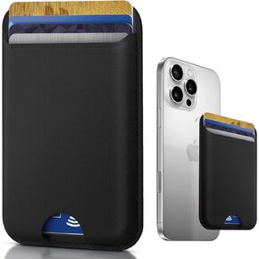 Phone Card Holder, Premium Leather Phone Wallet Stick on, Stronger Adhesive Credit Card Holder for Back of Phone Case, iPhone, Samsung, and Android, RFID Blocking, Fit 4 Cards, White