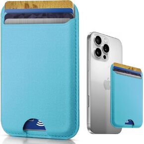 Phone Card Holder, Premium Leather Phone Wallet Stick on, Stronger Adhesive Credit Card Holder for Back of Phone Case, iPhone, Samsung, and Android, RFID Blocking, Fit 4 Cards, White in Saudi Arabia