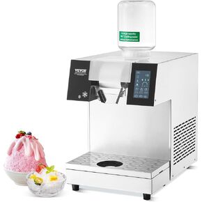 VEVOR Commercial Snowflake Ice Machine, 397LBS/24H Snowflake Ice Maker, Stainless Steel Ice Shaver Machine, Electric Snow Cone Maker, Liquid Cooling System for Rapid Heat Dissipation, Ice Cream