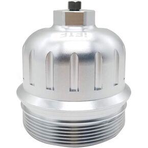 iFJF 134001 Fuel Filter Housing Cap Replacement for 2017-2024 GM Duramax 6.6L L5P Chevy Silverado/GMC Sierra 2500HD 3500HD Billet Aluminum with Drain Plug