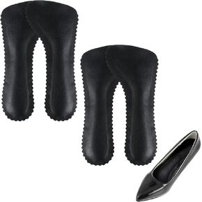 2 Pairs High Heel Inserts for Women, Self-Adhesive Arch Support Insoles, Invisible Slim Inserts Weight Shifting Shock Soft Slip 3/4 Inserts for Flats Slipper Sandal Pump Dress Shoes Boots(Black)