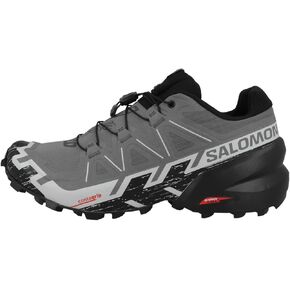 Salomon Mens Speedcross 6 Hiking Shoes, Carbon/Tahitian Tide/White, 8M