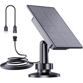 2W Solar Panel for Blink Camera Outdoor, Camera Solar Panel Compatible with Blink Outdoor 4 (4th Gen) Camera and Wyze Camera Outdoor, USB Solar Panel Charger with USB &USB C Port (2 Pack)