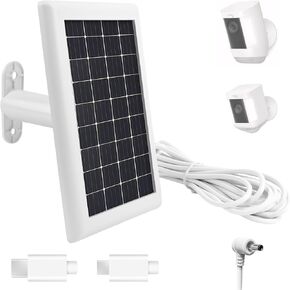 5W Ring Camera Solar Panel Charger for Ring Stick Up Cam 2nd & 3rd Generation, Spotlight Cam Plus, Spotlight Cam Pro, Ring Spotlight Cam Battery, Output Super Fast Charging Solar Panels