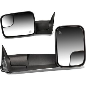 DNA Motoring TWM-011-T222-CH Pair Chrome Cover Manual Flip Up Replacement Towing Mirrors Compatible With 94-01 Ram 1500/94-02 Ram 2500 3500