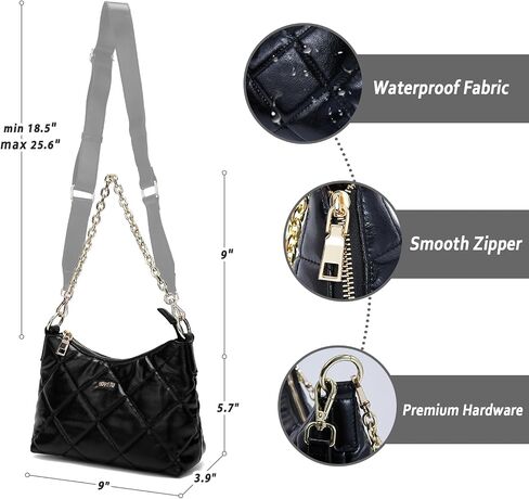 BOYATU Quilted Crossbody Bags for Women：Genuine Leather Shoulder Bags - Vintage Trendy Purse in Saudi Arabia