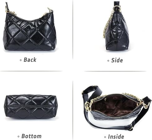 BOYATU Quilted Crossbody Bags for Women：Genuine Leather Shoulder Bags - Vintage Trendy Purse in Saudi Arabia