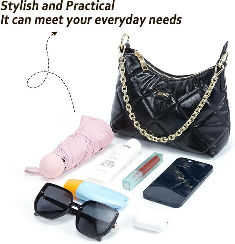 BOYATU Quilted Crossbody Bags for Women：Genuine Leather Shoulder Bags - Vintage Trendy Purse in Saudi Arabia