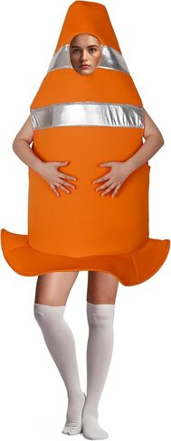VZQI Traffic Cone Costume Halloween Orange Costume Adult in Saudi Arabia
