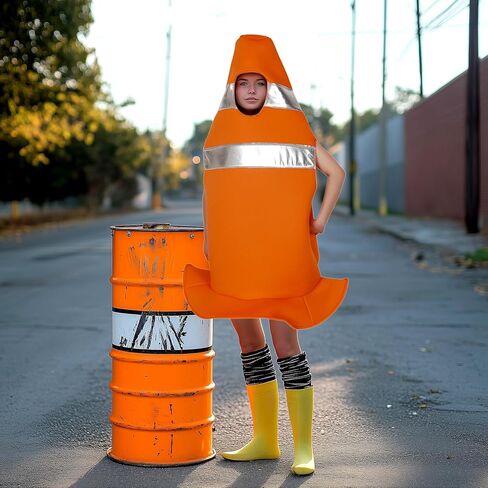 VZQI Traffic Cone Costume Halloween Orange Costume Adult in Saudi Arabia
