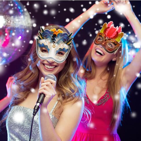 Honoson 96 Pieces Mardi Gras Masks Bulk Masquerade Feathers Masks Paper Face Masks New Orleans Masks Fantasy for Mardi Gras Decorations Party Supplies in Saudi Arabia