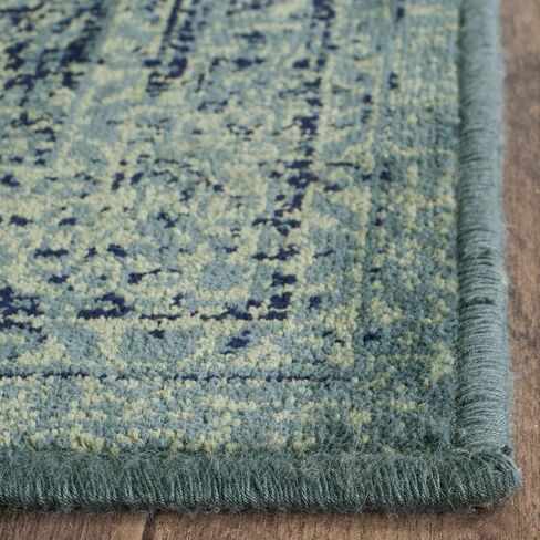 SAFAVIEH Vintage Collection Area Rug - 5'3" x 7'6", Turquoise & Multi, Oriental Medallion Distressed Viscose Design, Ideal for High Traffic Areas in Living Room, Bedroom (VTG112-2220) in Saudi Arabia