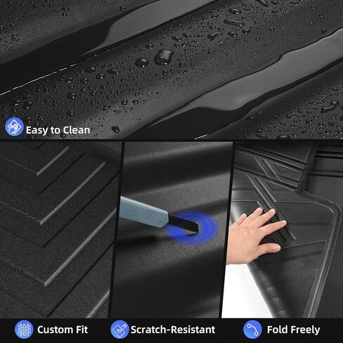 AOMSAZTO Floor Mats and Cargo Liner and Backrest Mat for Chevy Trailblazer FWD 2021-2025 (Only Fit Cargo in Upper Deck Position) - 1st and 2nd Row All Weather Car Trunk Liner for Chevrolet Trailblazer in Kuwait