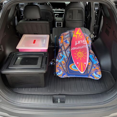 بطانة البضائع وأغطية المقعد الخلفي لكيا سبورتاج 2023 2024 2025 ملحقات الغاز والهجين مع مضخم صوت الشحن (غير مناسب للمكونات الهجينة) (حصيرة صندوق السيارة + حصيرة مسند الظهر) in Kuwait