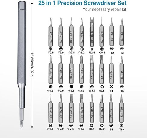 25-in-1 Small Precision Screwdriver Set, Professional Magnetic Mini Repair Tool Kit for Phone, Computer, Watch, Laptop, Macbook, Game Console, Electronic Jewelry, Toys, Computer, Eyeglass Repair in Saudi Arabia