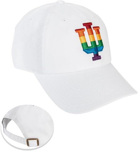 Desert Cactus Indiana University Baseball Hat Hoosiers Bloomington Brimmed Embroirderd Hats Cap Adjustable Cloth Strap Adult (Style B1) White in Saudi Arabia