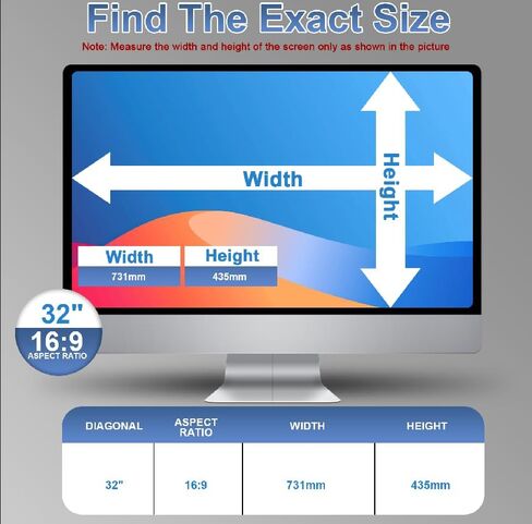 Magnetic Hanging Computer Privacy Screen Filter 27 Inch, Removable Privacy Shield Compatible with 16:9 Widescreen Frameless Monitor, Anti-Impact, Anti-Blue Light, Anti-Glare Protector in Saudi Arabia