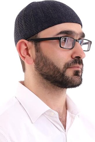 ihvan عبر الإنترنت قبعات كوفي شتوية مسلمة تركية من الصوف للرجال، طاقية، تاكي، بيسي، قبعات إسلامية in Kuwait