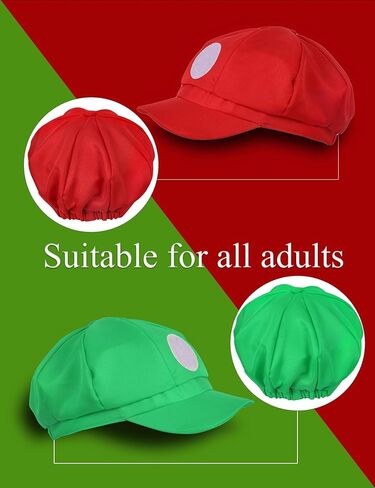 Cosrea Plumber Hat for Adult Cap Mustaches Gloves Buttons Accessory Kit Costume Halloween Cosplay Set in Saudi Arabia