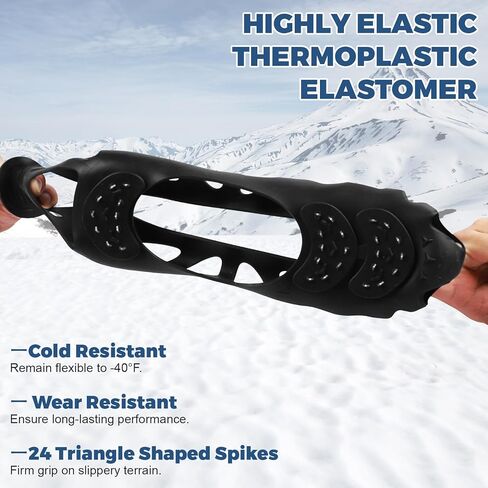 Crampons for Hiking Boots, Ice Cleats for Shoes and Boots, Shoe Spikes Grips Traction for Ice Snow, Ice Snow Shoes Grippers for Men Women Winter Hiking Ice Fishing in Saudi Arabia