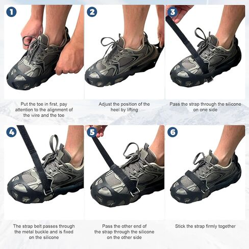 Crampons for Hiking Boots, Ice Cleats for Shoes and Boots, Shoe Spikes Grips Traction for Ice Snow, Ice Snow Shoes Grippers for Men Women Winter Hiking Ice Fishing in Saudi Arabia