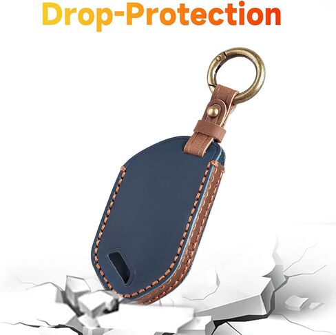 for Kia Key Fob Cover, Leather Key Fob Case Keychain Compatible with Kia Telluride 2023/2024 5 Buttons Smart Remote Control Car Key Protector (Brown) in Kuwait