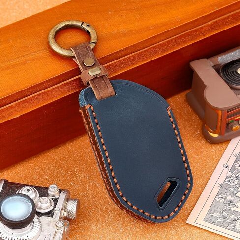 for Kia Key Fob Cover, Leather Key Fob Case Keychain Compatible with Kia Telluride 2023/2024 5 Buttons Smart Remote Control Car Key Protector (Brown) in Kuwait