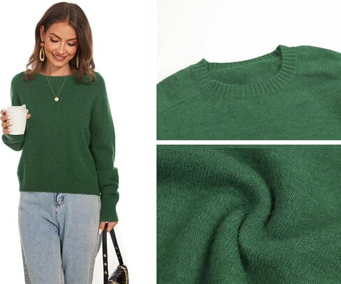 Women's Crew Neck Raglan Long Sleeve Sweaters 2024 Winter Fuzzy Knit Casual Ribbed Pullover Tops in Saudi Arabia