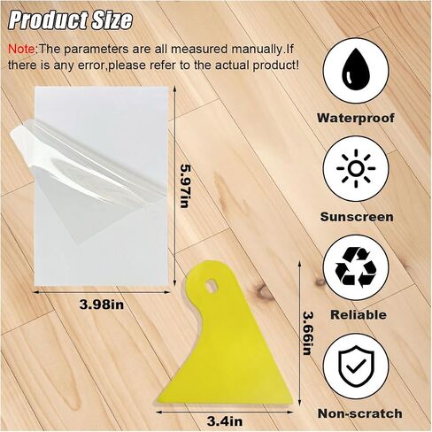 4"×6" Transparent Windshield Sticker Applicator, Waterproof Car Window Sticker for Easy Application, Static Cling Window Film for Car Windows & Other Smooth Surfaces (3PCS) in Kuwait