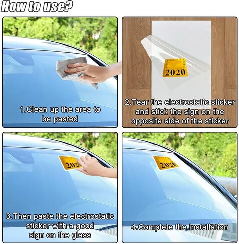 4"×6" Transparent Windshield Sticker Applicator, Waterproof Car Window Sticker for Easy Application, Static Cling Window Film for Car Windows & Other Smooth Surfaces (3PCS) in Kuwait
