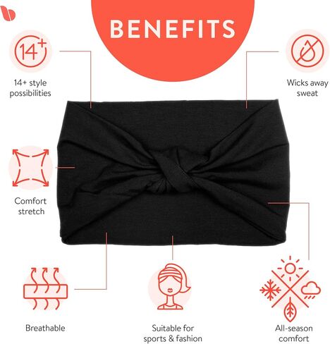 BLOM Non Slip Wide Headbands for Women - Multi Style Headbands for Yoga, Workout, Fashion, Travel, or Running - Gym Wrap - Tie Dye in Saudi Arabia
