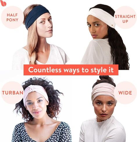 BLOM Non Slip Wide Headbands for Women - Multi Style Headbands for Yoga, Workout, Fashion, Travel, or Running - Gym Wrap - Tie Dye in Saudi Arabia