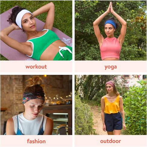 BLOM Non Slip Wide Headbands for Women - Multi Style Headbands for Yoga, Workout, Fashion, Travel, or Running - Gym Wrap - Tie Dye in Saudi Arabia