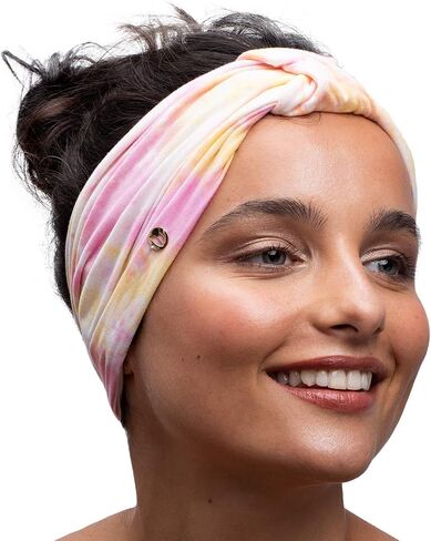 BLOM Non Slip Wide Headbands for Women - Multi Style Headbands for Yoga, Workout, Fashion, Travel, or Running - Gym Wrap - Tie Dye in Saudi Arabia